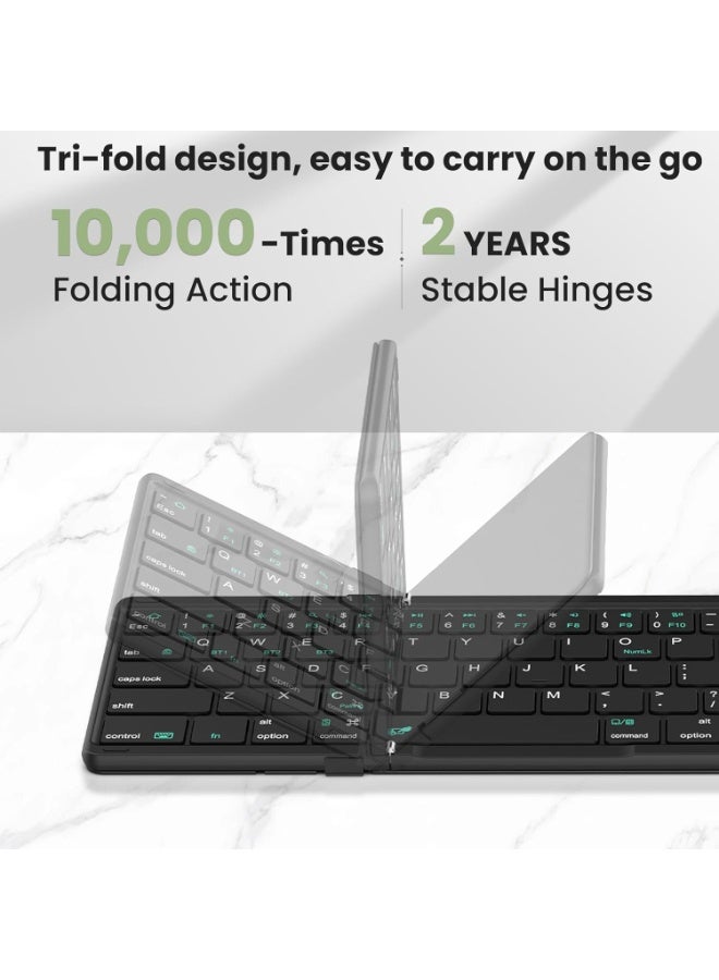 نيلكين لوحة مفاتيح قابلة للطي Nillkin Cube Pocket مع لوحة أرقام تعمل باللمس للاجتماعات والسفر للأجهزة اللوحية والهواتف المحمولة وأجهزة الكمبيوتر المحمولة، لوحة مفاتيح كاملة الحجم (صغيرة) (أسود كلاسيكي) - Image 4